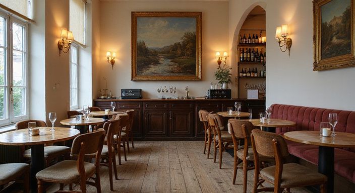 Intieme Belgische café-inrichting voor een speeddate-evenement.