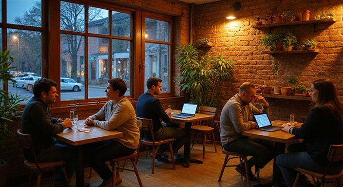 Een intieme speeddate-avond in een gezellig café in Leuven. Een intieme speeddate-avond in een gezellig café in Leuven.